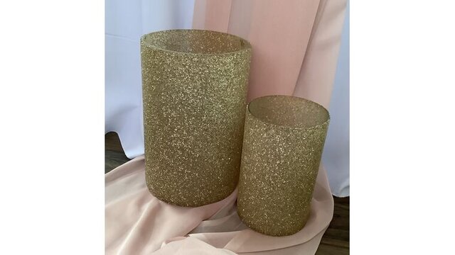 Vase Gold Glitter Cylinder 11 Inch Vase Gold Glitter Cylinder 11 Inch